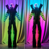 RICHSHINING Costume de danseur lumineux à LED personnalisé en couleur pleine, vêtements de performance, costume de robot lumineux à LED, bar, fête, scène, danse