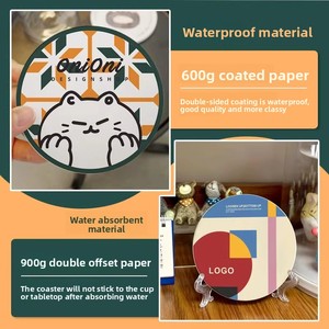 Tùy Chỉnh In Ấn Coaster Giấy Khách Sạn Nhà Hàng Dùng Một Lần Thấm Giấy Coaster Thanh Ktv Bia Cà Phê Coaster Mat Cho Đồ Uống - Product Image 5