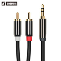 Le plus récent câble audio stéréo AUX 3.5mm vers 2 * RCA Plug pour téléphone portable PC Gaming