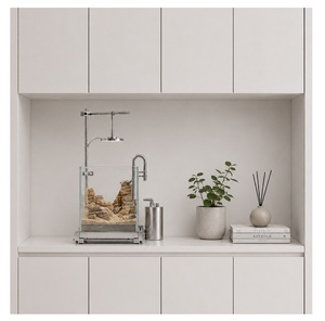 <span class=keywords><strong>Aquarium</strong></span> de bureau/salon avec base en acier inoxydable, <span class=keywords><strong>aquarium</strong></span> écologique, ensemble de filtres en acier inoxydable - Product Image 6