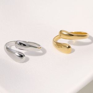 Vente flash - Design chic - Anneaux géométriques romantiques simples en acier inoxydable plaqué or 18 carats réglables pour femmes - Cadeaux - Product Image 4