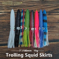 MISTER LURE 7 "18cm rok Trolling permainan besar umpan gurita lembut rok cumi-cumi umpan pancing Trolling