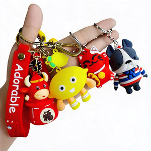 <b>Cartoon</b> Rubber Key Logo Design Luxury 3d Soft Cute Anime Fruit Pvc Maker Custom Keychain Promotion Gift 3D Keychain - Product Image 4