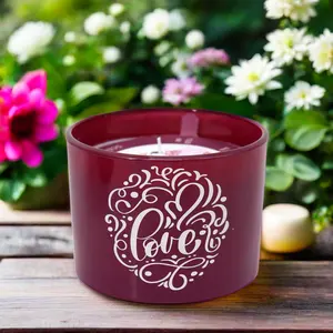 OEM Custom di alta qualità 12oz barattolo di vetro candela paraffina cera di soia di San Valentino candela profumata per la decorazione della casa vacanza