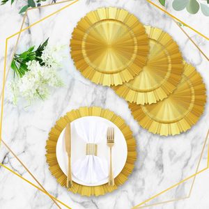 Assiettes <span class=keywords><strong>de</strong></span> service élégantes réutilisables pour les fêtes, assiettes <span class=keywords><strong>de</strong></span> présentation dorées transparentes en vrac, décoration <span class=keywords><strong>de</strong></span> mariage - Product Image 5