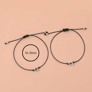 Conjunto de 2 piezas de pulseras de herradura para amigos y parejas, brazalete con cadena de deseos para parejas, venta al por mayor - Product Image 5