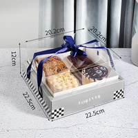 Boîte à bonbons verte personnalisée en carton gaufré pour pâtisseries, éclairs, biscuits, sushis et aliments pour bébés