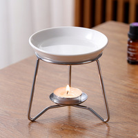 Brûleur à mazout en métal Cire fondue Céramique Bougeoir Aroma Réchauffeur d'huile Spa Yoga Salle Méditation Décoration de la maison Brûleur d'huile essentielle