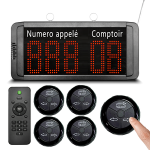 Système de gestion de files d'attente sans fil avec boutons d'appel vocaux en français pour restaurants, banques, traiteurs, cliniques, pharmacies - Product Image 1