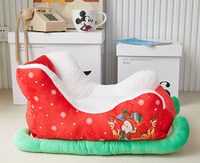 Lit pour chat moderne en peluche, style nuage, chaud pour l'hiver, pour chat et chien, accessoire de lit de Noël avec motif uni, fournitures pour animaux de compagnie