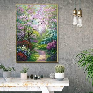 Diamant peinture botanique fleur série romantique fleur de cerisier arbre broderie à la main Premium ambiance Art décoration murale cadeau - Product Image 2