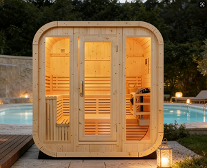 Fournisseur depuis 20 ans, livraison rapide, <span class=keywords><strong>cabine</strong></span> de sauna infrarouge à vapeur en cèdre pour l'extérieur, salle de bain avec douche pour spa - Product Image 1