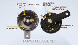 CHSKY – Klaxon universel de voiture, 12V, volume 110-129db, Klaxon électrique noir, Klaxon de <span class=keywords><strong>moto</strong></span>, système Audio de voiture - Product Image 5