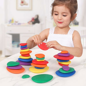 Vente en gros de pierres de tri en bois colorées, jouet éducatif, pierres d'équilibre, blocs empilables, jeux éducatifs pour enfants - Product Image 3