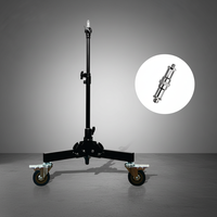 Support d'éclairage robuste de 80 cm pour studio photo, trépied réglable en hauteur avec support de chat en direct, roues, accessoires pour caméra vidéo