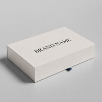 Boîte cadeau rigide de luxe personnalisée avec insert en mousse prédécoupé, logo personnalisé, matériaux recyclés, emballage en papier kraft écologique