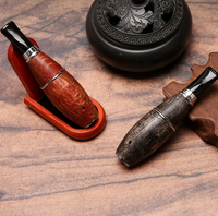 Pipe à tabac en bois naturel, torpille, portable, finition laquée, classique, accessoires pour fumer en une seule bouffée