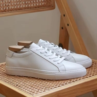 Chaussures de marche élégantes en cuir de vachette pleine fleur pour hommes – Baskets décontractées en cuir véritable pour le sport et l'extérieur