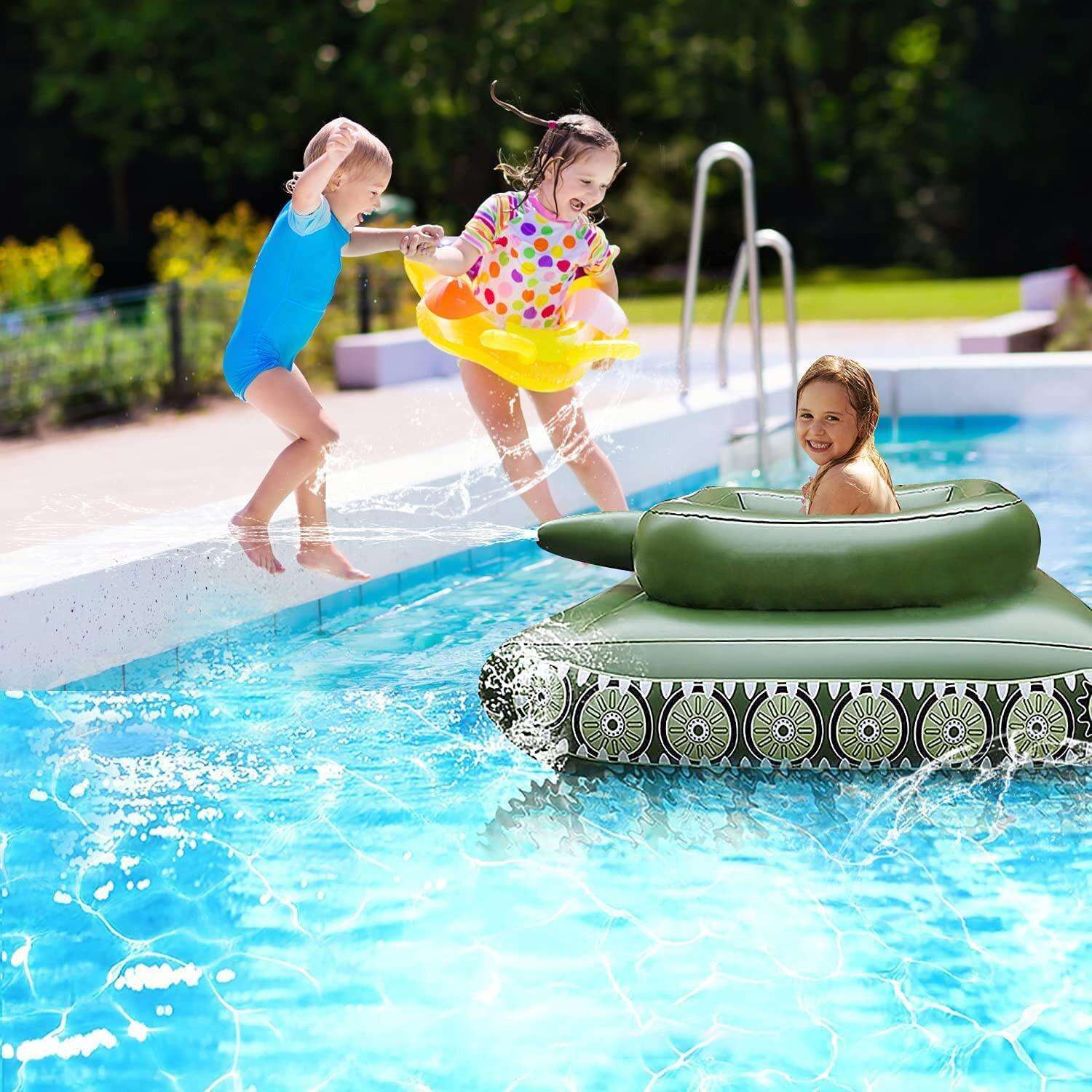 Custom Inflatable Swimming Pool Water Mist Armored Vehicle Kid