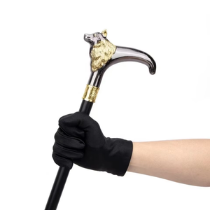 Oro nero lupo T manico di Halloween bastone di autodifesa bastone bastone da passeggio con foglio di ferro all'interno - Product Image 3