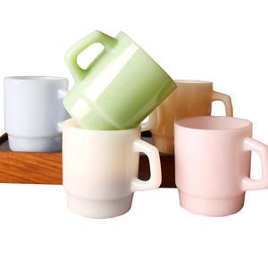 Tasse à café au lait vintage, plusieurs couleurs au choix, tasse en verre de jade, tasse en verre <span class=keywords><strong>Pyrex</strong></span> opulente sans plomb - Product Image 1