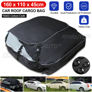 Sac de toit de voiture 160x110x45CM, sac de transport de bagages imperméable pour toit de voiture, sac de rangement pour toit de voiture, sac de toit pliable pour SUV, fourgonnette, sacs de toit 600D Oxford - Product Image 1