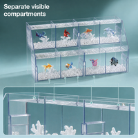 Aquarium rectangulaire en plastique grand format pour poissons d'eau douce, multi-compartiments isolés, filtration auto-circulante, écologique