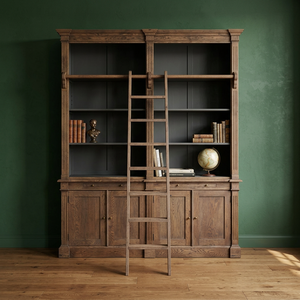 Étagère à livres en bois massif indonésien, écologique, traditionnelle, antique, vintage, style français, pour salon, appartement, hôtel, 3 étagères - Product Image 2