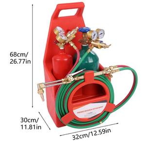 Kit de Soplete de Latón Portátil para Calefacción HVAC, para Soldadura, Corte y Soldadura Fuerte con Oxígeno y Acetileno, con Cilindro de Oxígeno - Product Image 1