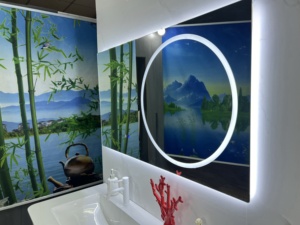 Gabinete de Baño de Madera de Roble Gris Milán de 100 cm con Espejo Antivaho e Iluminación LED - Product Image 5