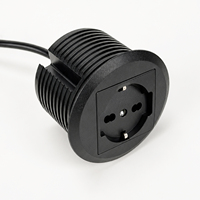 Prise de bureau européenne noire en gros avec ports de charge USB-C et double USB-A pour l'Allemagne, l'Italie, le Chili et les meubles de bureau