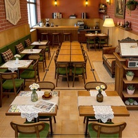 Ensemble de mobilier de restauration en bois OEM ODM, fauteuil de loisirs, hôtel, banquet de mariage, restaurant commercial, table à manger, chaises