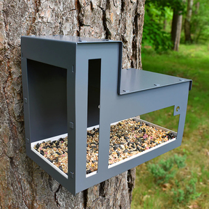 Jh-mech cây gắn hiện đại <span class=keywords><strong>birdhouse</strong></span> với thức ăn khay thép carbon Bird feeders cho ngoài trời - Product Image 3