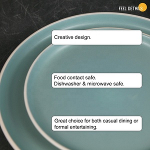 2 tone 16 cái đồ đá Bộ đồ ăn đặt tùy chỉnh sang trọng Vòng Gốm đặt bữa ăn tối cho nhà hàng - Product Image 6