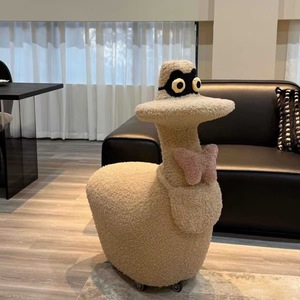 Tabouret en forme de canard mignon, repose-pieds rembourré, ottoman pour salon, chambre à coucher, chambre d'enfant - Product Image 5