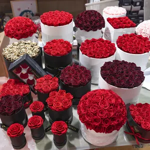 Venta al por mayor Día DE LA MADRE Rosa Rosas preservadas para siempre Flores preservadas Rosa Preservada en caja de regalo
