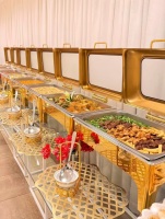 Chauffe-plat de luxe en acier inoxydable pour restaurant, hôtel, mariage, chauffage au gaz, buffet, capacité de 9 L, couleur or, FULAIXIN
