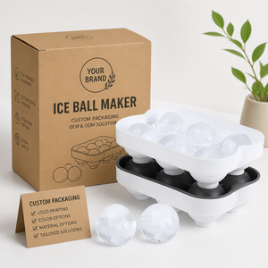 Maßgefertigte Silikon-Eiskugelform mit Aufbewahrungsbox Große 2,4 Zoll Kugel-Eiswürfelform für Whiskey Cocktail BPA-frei - Product Image 4
