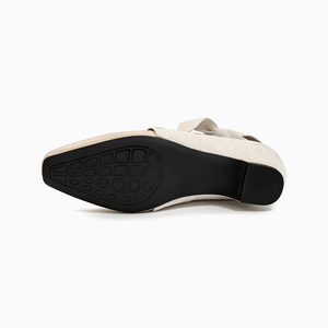 Stivaletti da Donna Autunnali alla Moda OEM ODM, in Camoscio <span class=keywords><strong>Beige</strong></span>, Punta Quadrata, Tacco Nascosto 6CM, Cinturino Avvolgente, Logo Personalizzato, Basso MOQ - Product Image 3