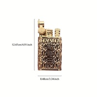Nouveauté 2026 Briquet à pétrole vintage en laiton, motif squelette peint à la main, 2-en-1 avec roue à silex antique assortie, coffret cadeau