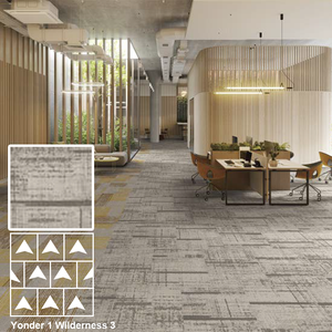 พรมไนลอนลายโมเดิร์นแบบนามธรรม ยี่ห้อ <span class=keywords><strong>Yonder</strong></span> Series ขนาด 60x60 ซม. ติดตั้งง่าย เหมาะสำหรับล็อบบี้โรงแรม - Product Image 1