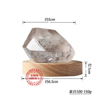 Lampe de nuit géométrique en cristal naturel, faite à la main, écologique, lampe de table en polyèdre poli, lumière douce, décoration de chevet