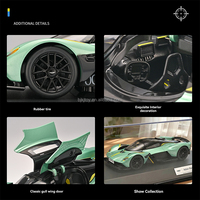 Modèle de hypercar en alliage moulé sous pression à l'échelle 1/18 avec portes à ailes de mouette, capot ouvrable, volants, base d'exposition avec couvercle anti-poussière, jouet
