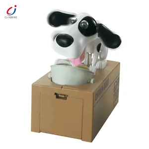 Cute Plastic Kid che mangia soldi moneta Cartoon Dog Bank Cheap B/O Electric Animal Saving Box Toy