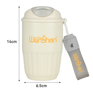 Taza de café de viaje al vacío de acero inoxidable portátil de 14oz con cuerda bonita aislada con interior de cerámica mantener caliente y <span class=keywords><strong>frío</strong></span> para uso <span class=keywords><strong>en</strong></span> la oficina - Product Image 3