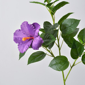 Fleurs d'hibiscus artificielles Laixing en soie plastique lavable pour décorations de mariage et arrangements extérieurs et domestiques - Product Image 3