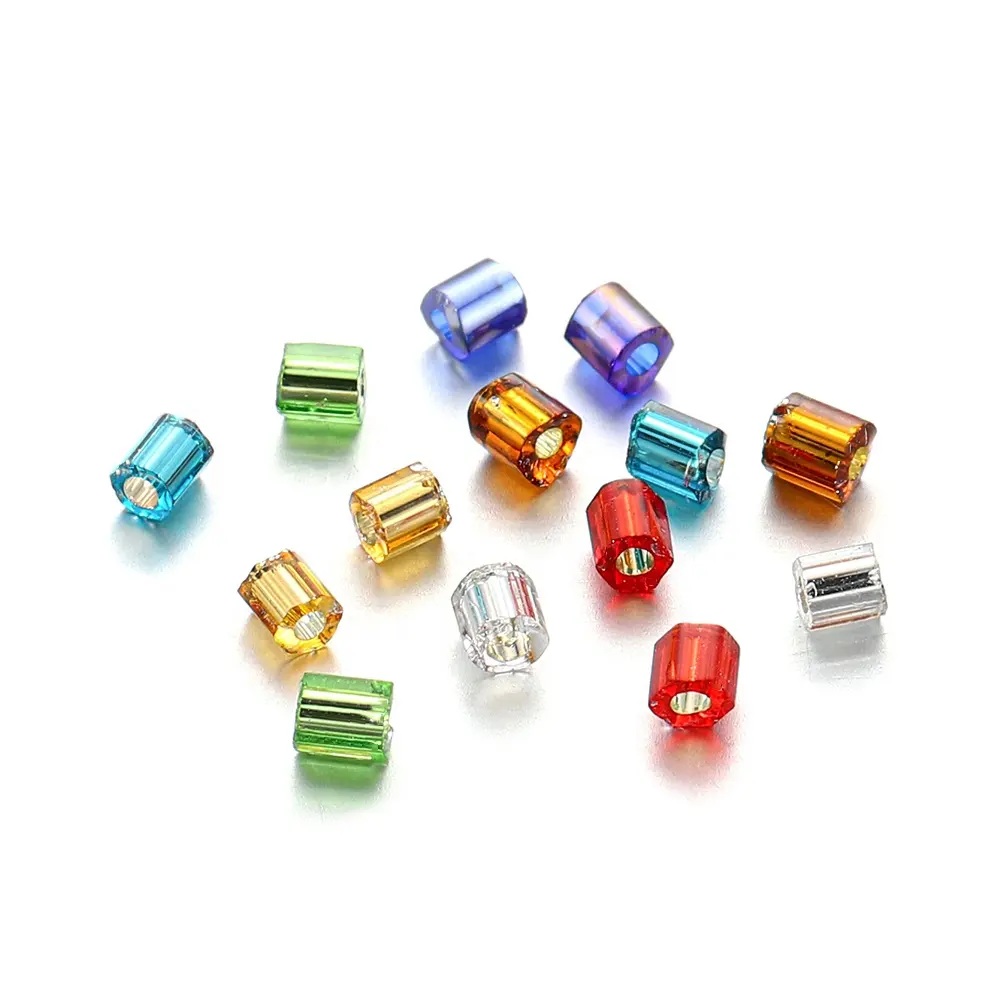Miçangas de vidro hexagonal japonês, miçangas soltas de vidro hexagonal para fabricação de jóias, 1200 peças, <span class=keywords><strong>2mm</strong></span> de furo, 1mm, 600 peças