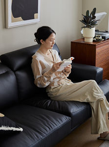 Canapé-<span class=keywords><strong>lit</strong></span> MUU pour salon, <span class=keywords><strong>2</strong></span> <span class=keywords><strong>places</strong></span>, moderne, en cuir <span class=keywords><strong>noir</strong></span>, rembourré, écologique, pour hôtel et appartements compacts - Product Image 2