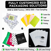 Sac d'emballage pour vêtements compostable personnalisé imprimé en transparent, en PBAT + PLA + amidon de maïs, biodégradable, transparent, givré, avec fermeture à glissière