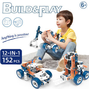 Hanye 152 pièces Jouets en plastique DIY pour enfants, Ensemble de construction d'ingénierie STEM 12 en 1 avec vis et écrous - Product Image 2